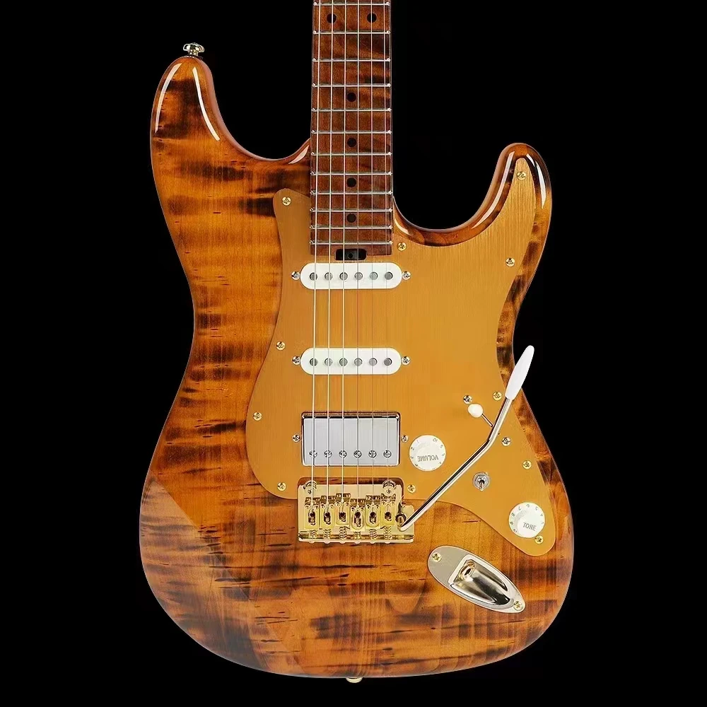 D-190 Factory Customize Logo Vintage Gold  22 Fret Solo High Quality Stringed Instruments Acoustic Electric Guitar