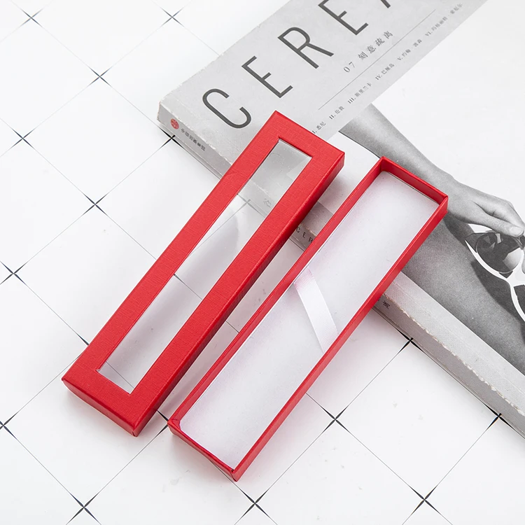 JH Cheap Promotional Cardboard Window Gift Box Hard Paper Pen Gift Box With Lids