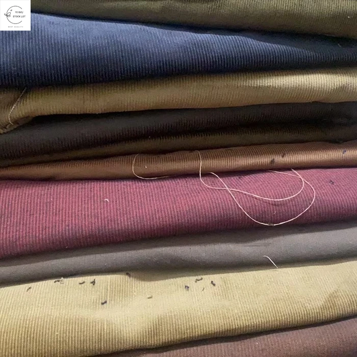 China textile woven polyester cotton corduroy fabric 16 wales for kids garments stock lot coat and trouser