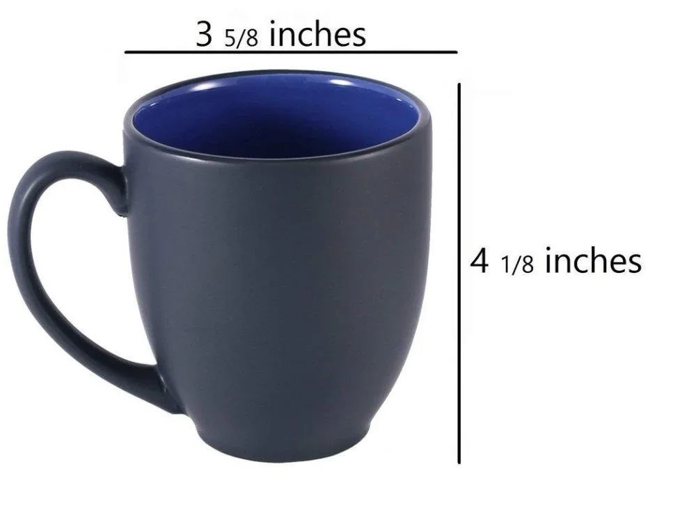 Manufacturer 6 cup set for Cappuccino Tea Cocoa Cereal matt color plain black ceramic mug