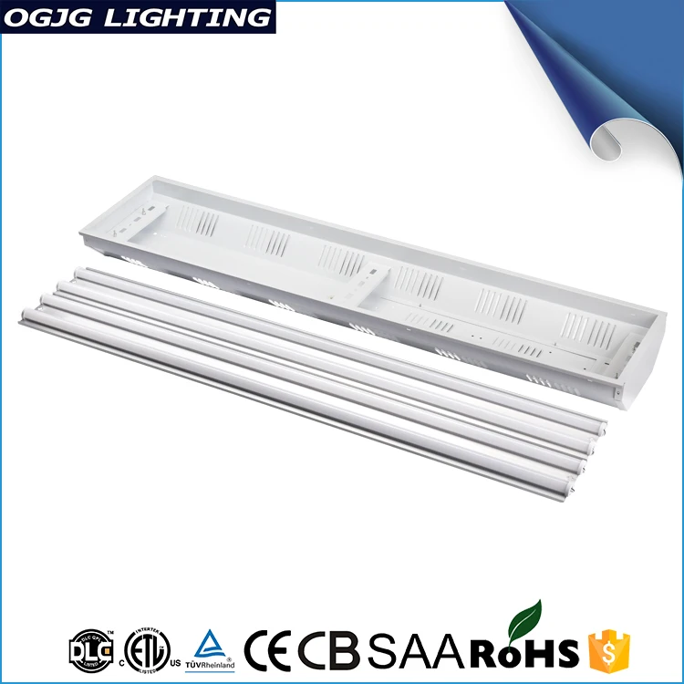120lm/w 100w 150w 200w Industrial warehouse highbay lighting fixture anti-glare linear LED high bay light for factory