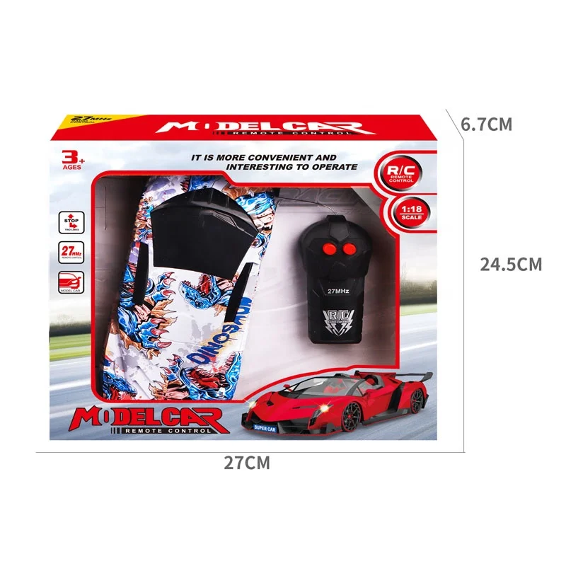 simulation model toys 2 channel 1/18 remote control car kit for wholesale