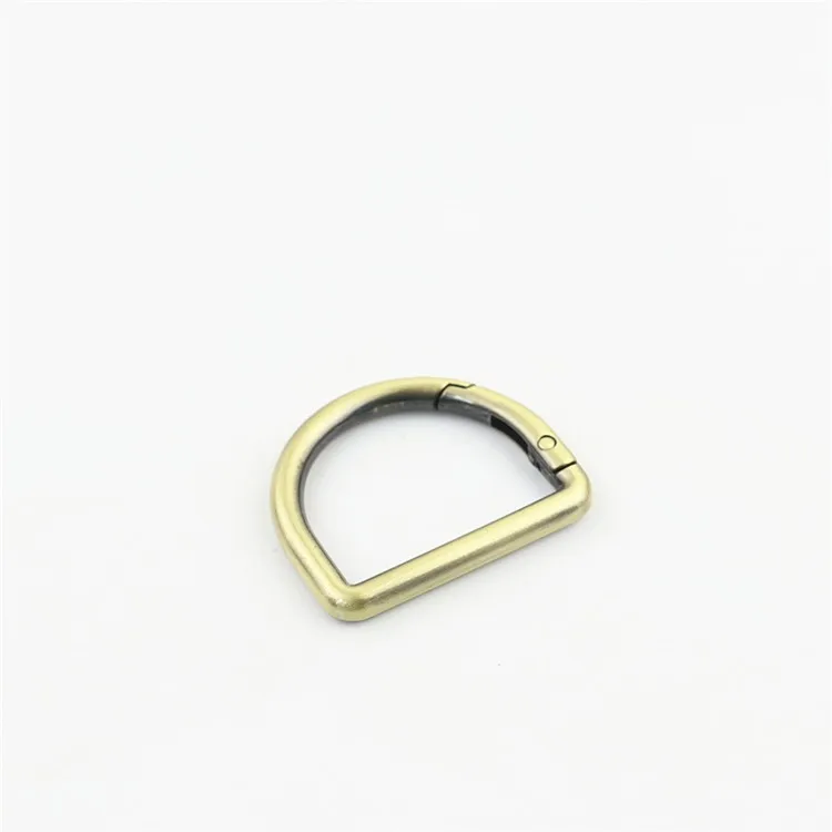 7colors 15-20-25-32mm spring opened d ring belt buckle handbag hardware metal d-ring for bags strap