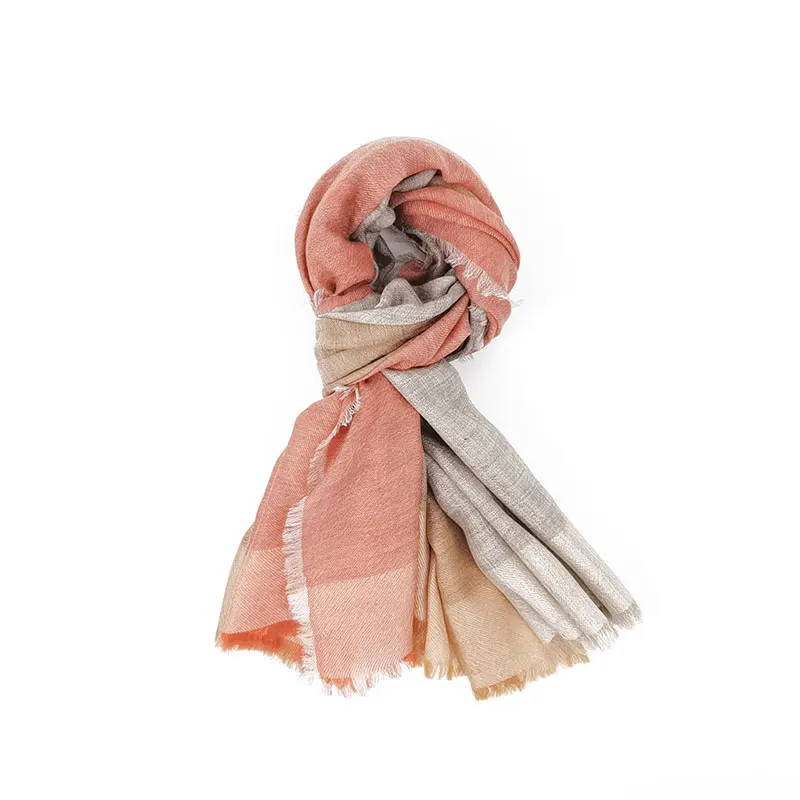 Manufacturers supplier lady best selling ultra thin plaid cashmere square scarf