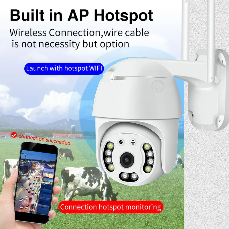 Home Security 1080P Camera WIFI Outdoor PTZ Speed Dome Wireless IP Camera CCTV Pan Tilt 4X Zoom IR Network Surveillance P2P CAM