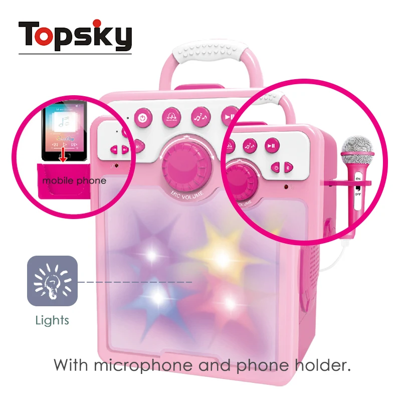 New Arrivals Children Electronic Toy Musical Instruments Karaoke Wireless Microphone With LED Light Music Toys for Kids