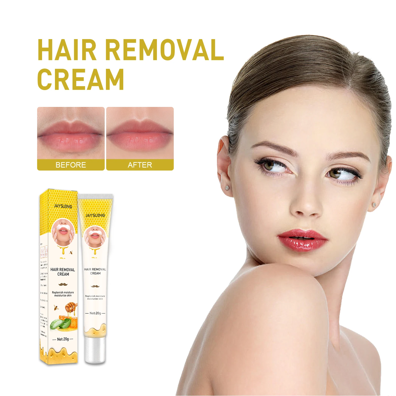 Private Label Natural Organic Herbal Painless Facial Depilatory Men Women Permanent Hair Removal Cream