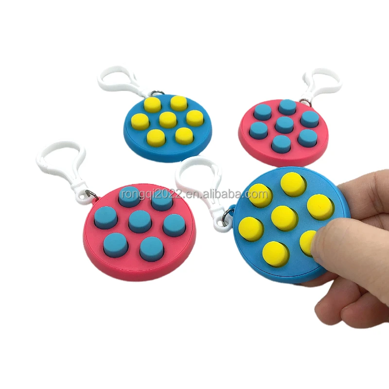 New Sensory Squeeze Fidget Clicker Press Bubble Pop Pop Toy Stress Relief Fidget Toys Keychain For Kids Adult