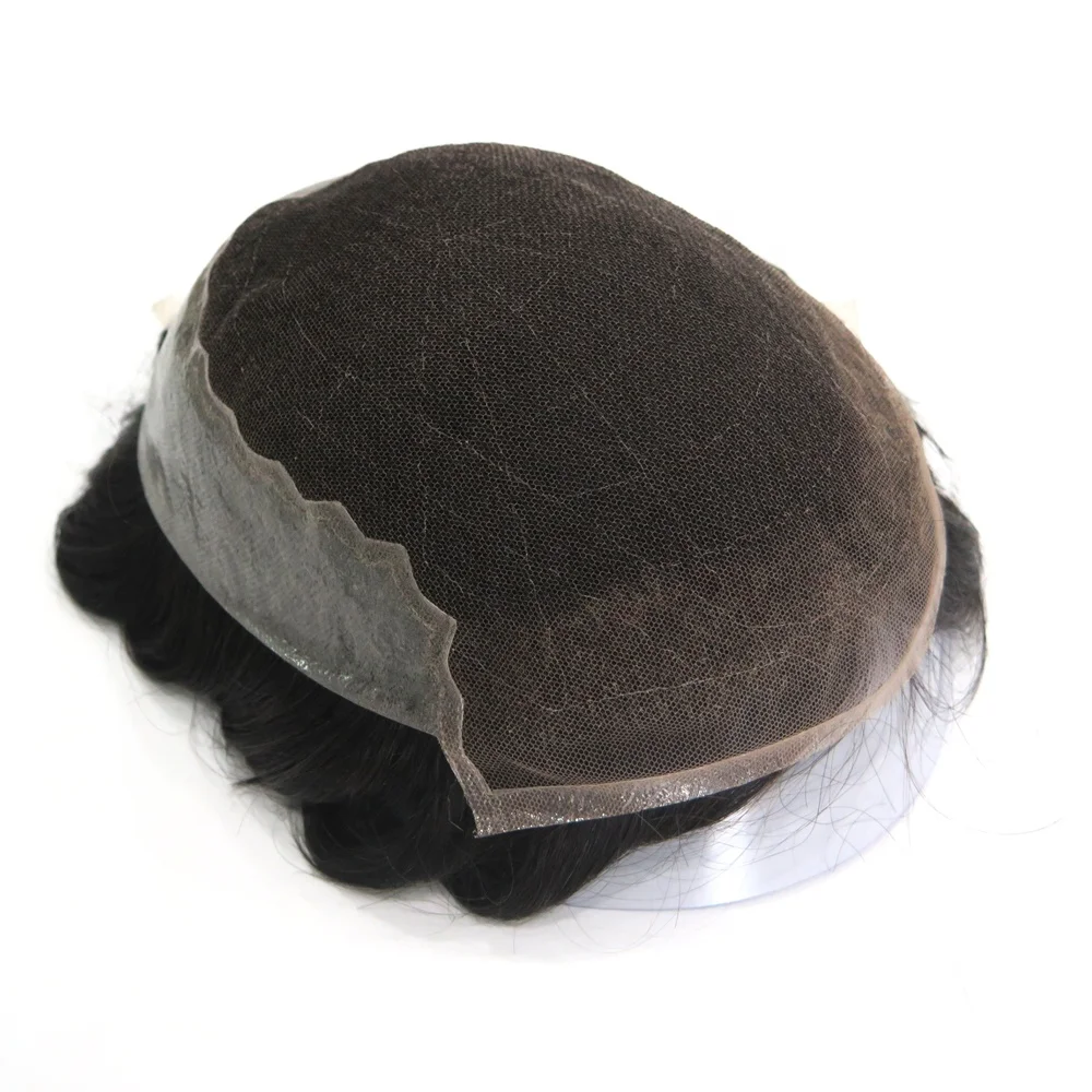All Handtied French Lace Hair Replacement System Men Toupee