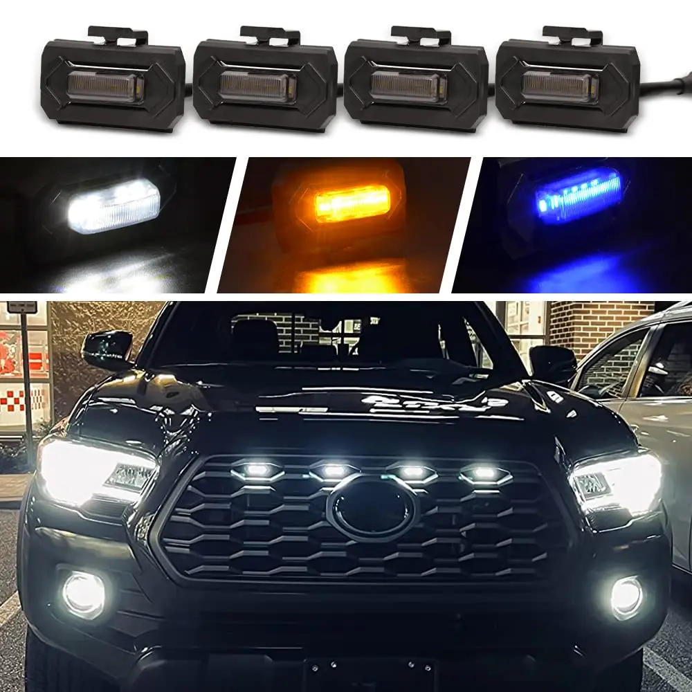 CAR middle grille panel light for Toyota FOR Tacoma   2020 2021 2022, Front Grill Raptor Lights for Daily Driving