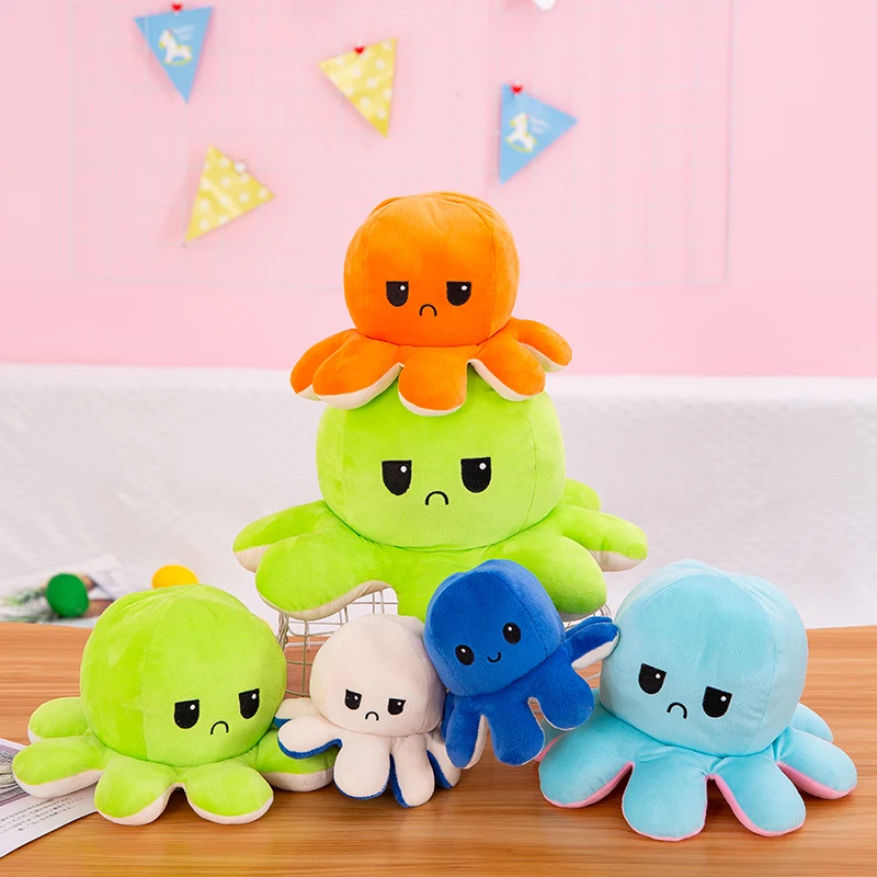 Hot Selling Free Samples Reversible Flip Octopus Stuffed Plush Doll  Wholesale Cheap Cute Double Sided Octopus Plush Toys