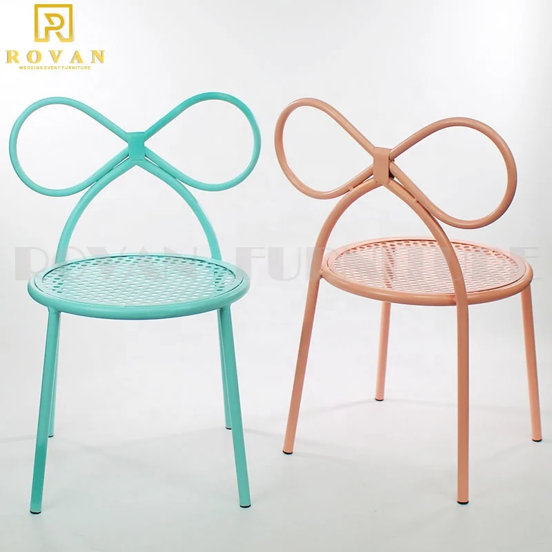 Simple lounge Home study kids metal iron stackable chairs for children party and wedding chair