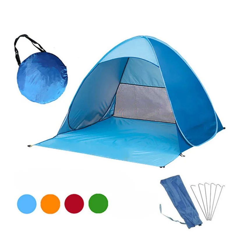 Automatic Pop-up Outdoor Camping Beach Tent with UPF+50 Sun Protection and Easy Setup for Travel and Outdoor Fun
