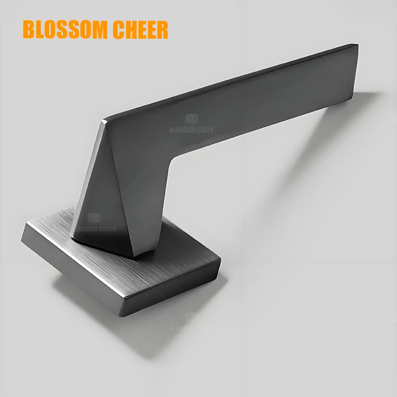 Дверной рычаг с цилиндрической ручкой черный защитный алюминиевый деревянный набор для спальни комнаты трубчатый замок современный стиль