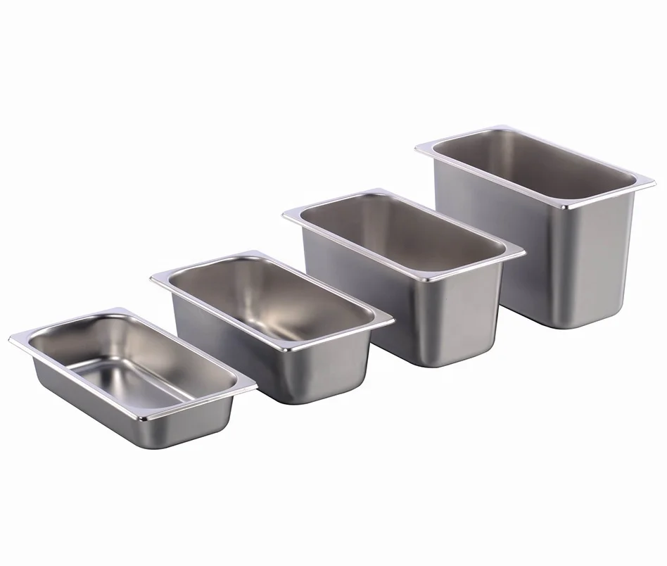 All Sizes US Standard Stainless Steel GastroNorm GN American Style 1/3 Food Pan for Kitchen and Hotel Use
