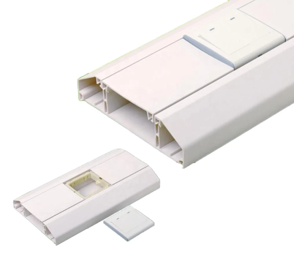 Plastic Electrical CABLE Wiring Duct PVC Perimeter Trunking 3 compartment duct