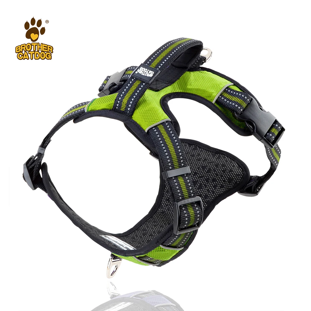 High-end outdoor adventure  dog harness with safety control handle reflective strip design pet vest dog harness