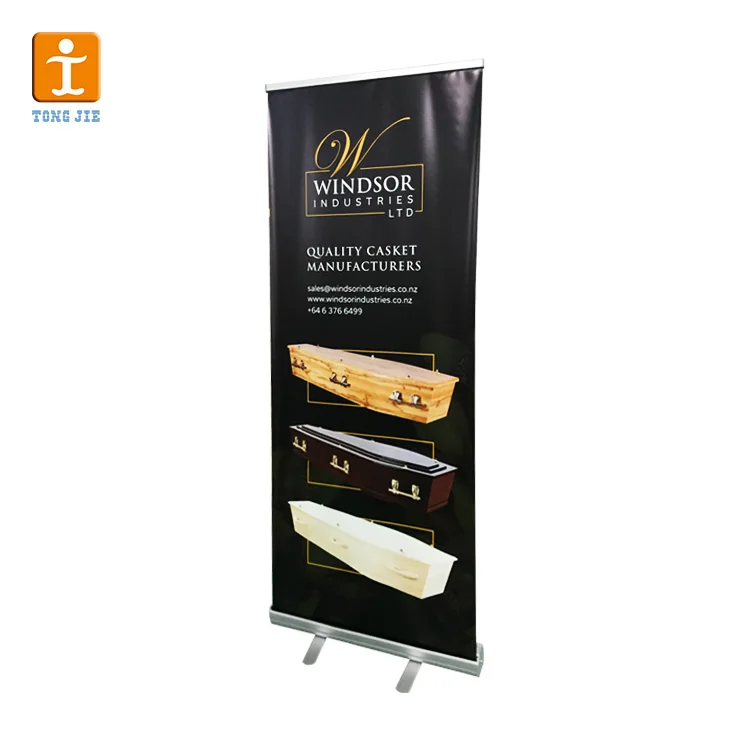 Portable Roll Up Banner Easy To Install Aluminum Alloy Retractable Promotional Advertising