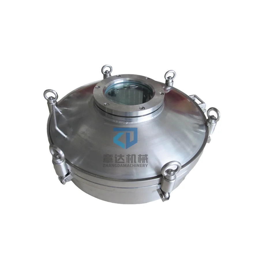  Круглый фланец из нержавеющей стали лесенка DN250-500mm нержавеющая сталь со стеклом вид крышки канализационных