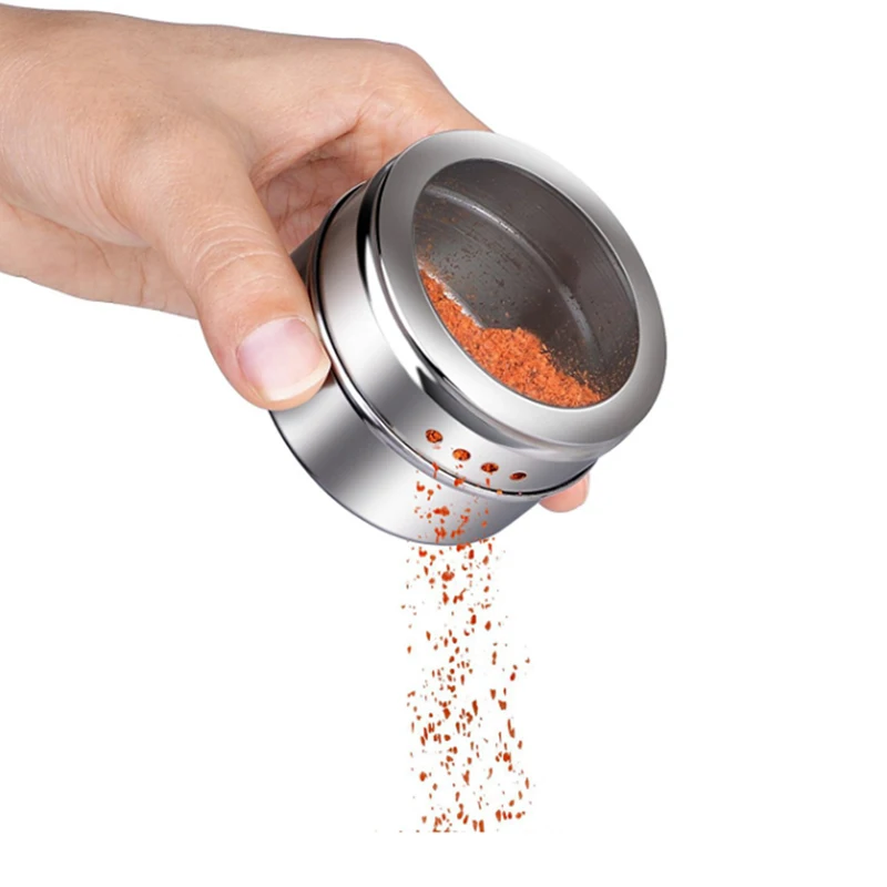 Magnetic Spice Jars Magnetic Storage Jars with Wall Rack and Free Spice Labels