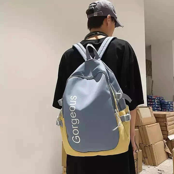 SY Boys Girls Combine Colors Waterproof Nylon Backpack,Light Weight Multi Pockets Sports Version Satchel,All Match  For Stu