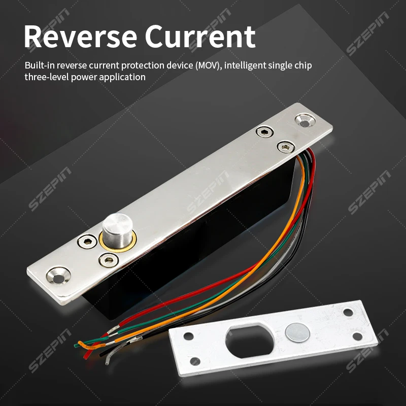 Electric drop bolt lock with key cylinder for office gate access and elevator magnetic waterproof Adjustable delay