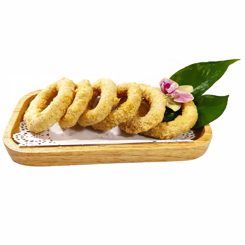 
Frozen seafood blanched squid rings breaded calamary flower ring squid key ring in Japan 