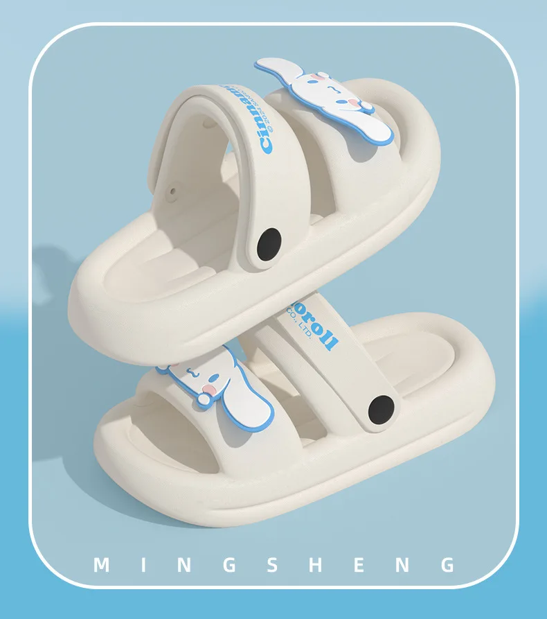 ML Kawaii Women Summer Slippers Anime Cartoon Kuromi Cinnamoroll Girls Indoor Slippers Home Non-Slip Flip-Flops Girl Gift