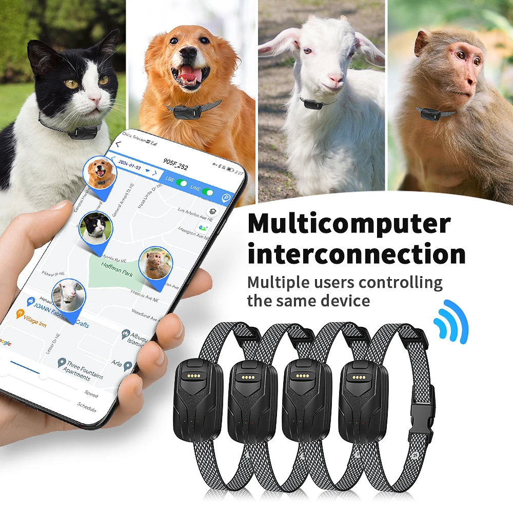 Outdoor Camping Hunting Pet Anti-lost Device 4G WIFI Pet Dog Tracking GPS Tracker Collar With Voice Call and Geo-Fence