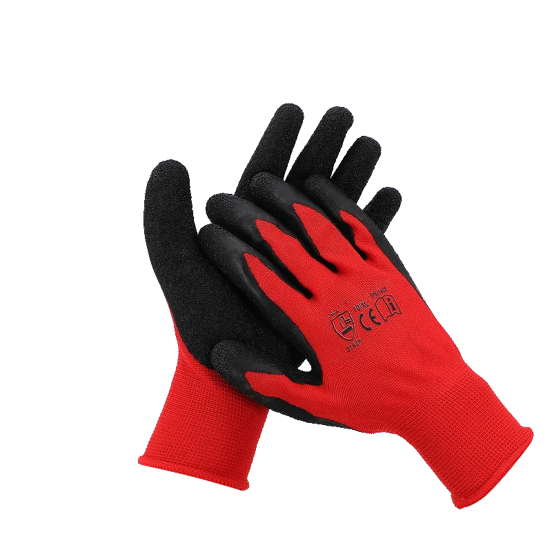Safety work Gloves Gardening Gloves for Women and Men with Crinkle Latex Coated Palms for Rough Surfaces