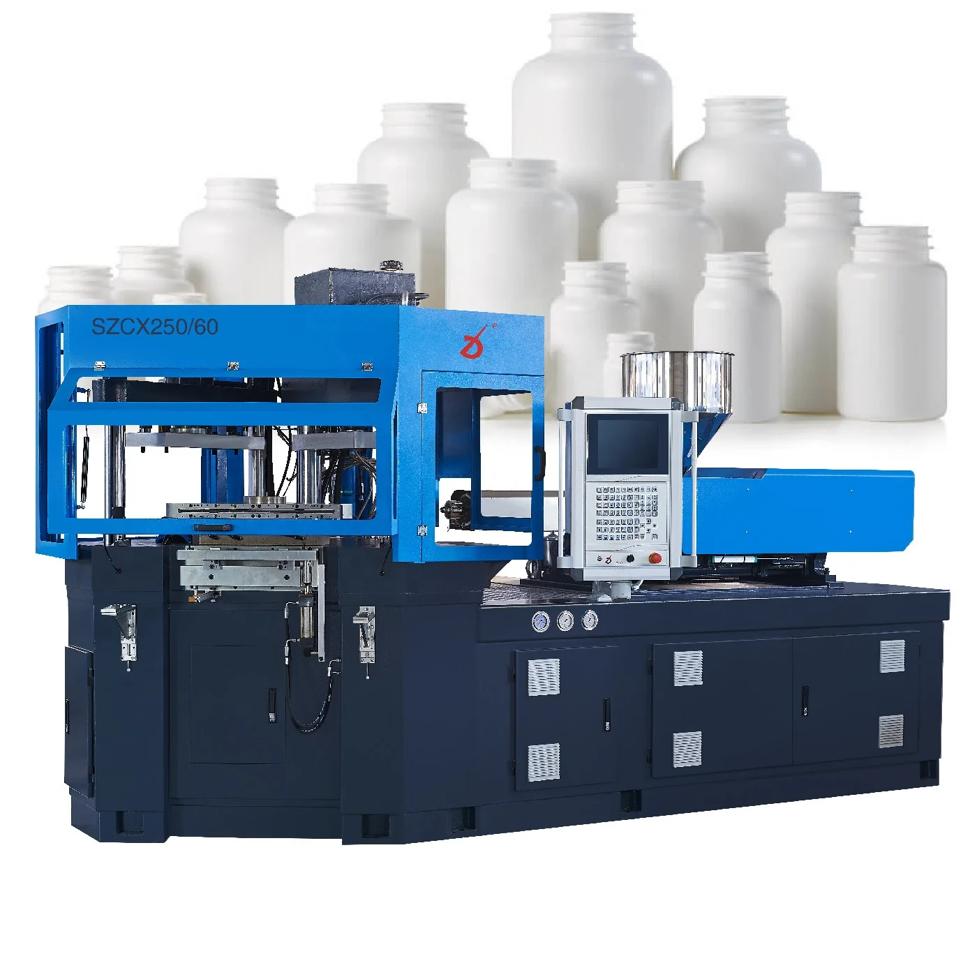 HDPE,PP high level one step full automatic European style injection blow molding machinery for plastic bottles and jars