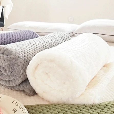 50x60 дюймов 280GSM легкие однотонные мягкие фланелевые одеяла с вафельным покрытием покрывало плед одеяла