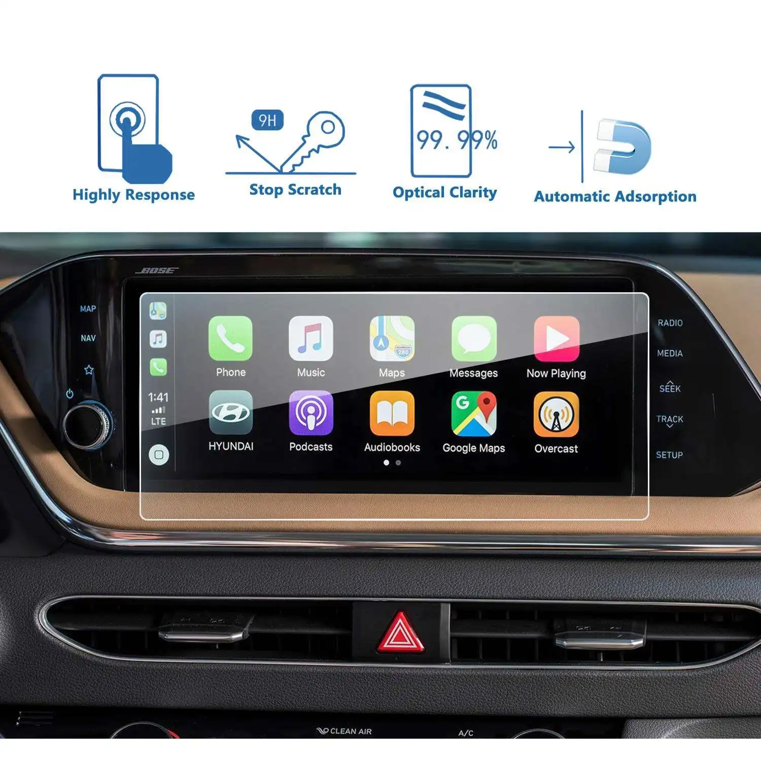 Bestseller Auto Car GPS Navigation Tempered glass touch screen protector film For Sonata DN8 10.25 Inch 2020