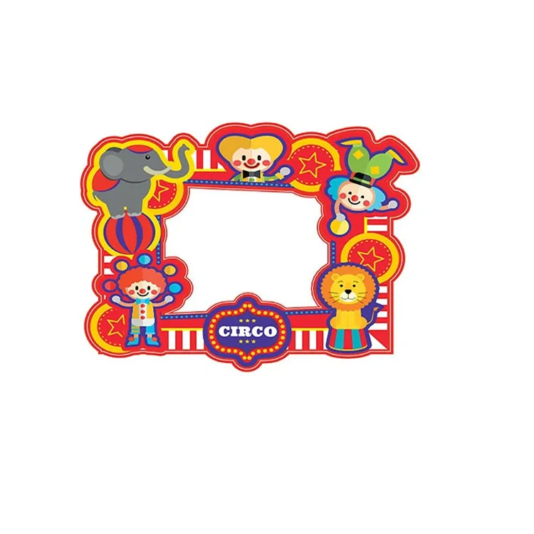 New Circus Theme Party Selfie Photobooth Photo Frame Props for Kids Birthday Party Eco-friendly Party Supplies Tableware