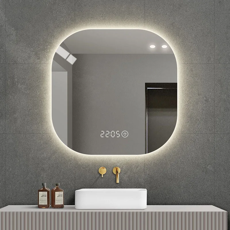 Custom 36inch IP44 Frameless Modern Square LED Bathroom Mirror Light Backlit Wall-Mount Illuminated with Aluminum Lenses