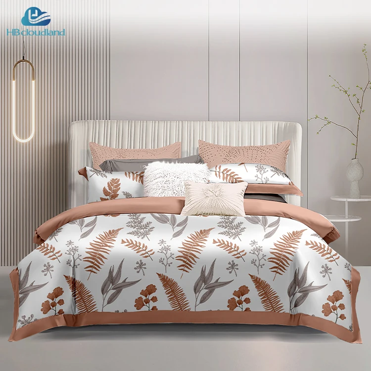 Cloudland Rikki Printed Designer 100% Bed Sheet Cotton Duvet Cover Sets Luxury Bedding Set Pillowcase Queen 3 Pieces