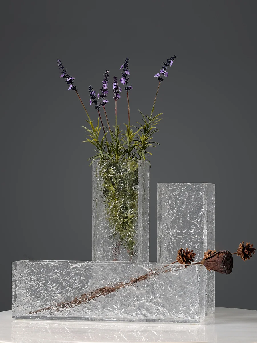 Modern custom simple acrylic vase decoration indoor living room flower model hotel