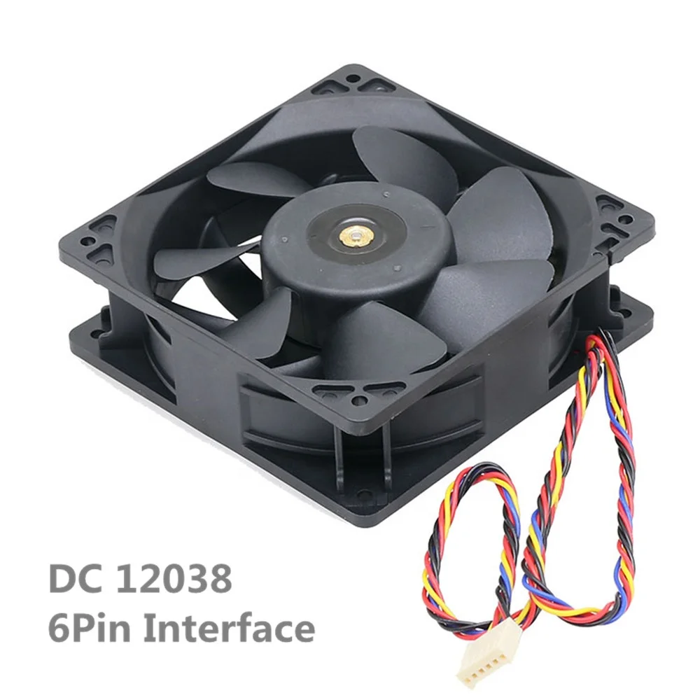 
Factory Wholesale Bitcoin Miner Cooler Fan DC12v 120x120x38mm Cooling Fan 6000RPM for Z9mini/S9/T9/V9/A3/B3/D3/ L3/X3/E3/R4 