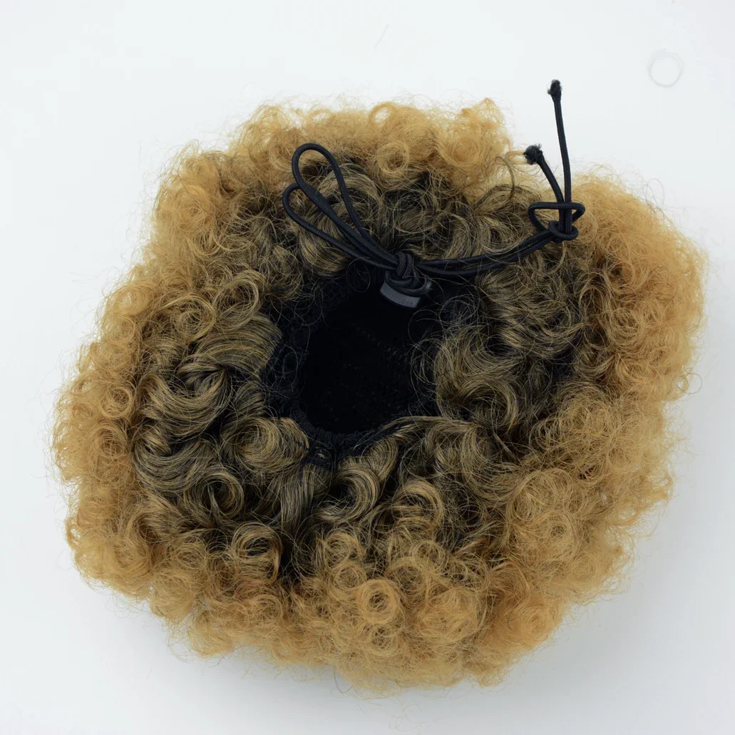 1 Pc Synthetic Hair Bun For Women Claw Clip Ponytail Fluffy Afro Short Hair Buns Hair Extension Hairpiece