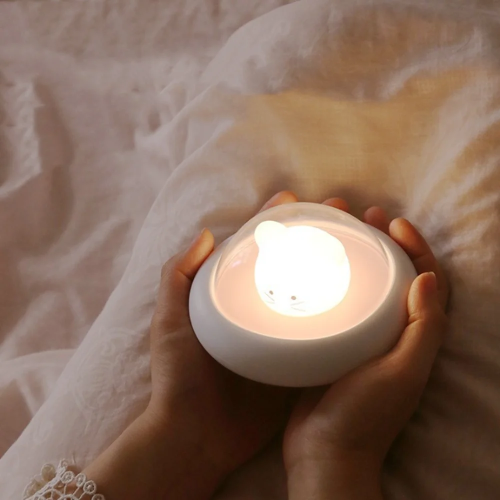 Wholesale Baby Nursery Lamp USB Silicone Night Light Bedside RGB Pat Light LED Cartoon Color Changing Light Gift Home Decor