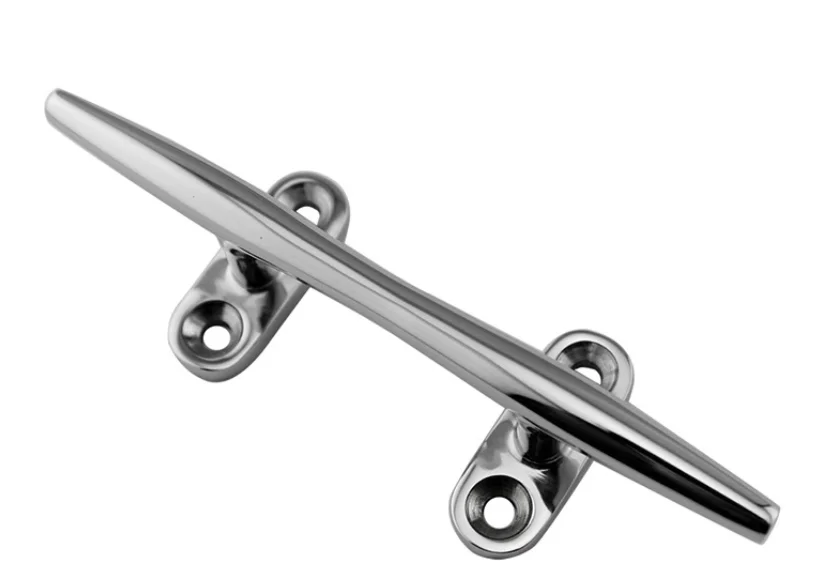 Stainless Steel Marine Hardware Base Marine Bollard Boat Dock 6 Inch Deck Rope Cleat Marine Outfitting Hollow Open Base Cleat