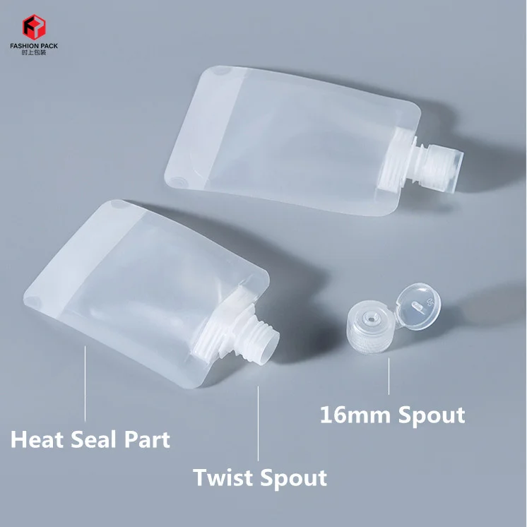 Custom Full Print Design Your Own Spout Pouch Liquid Cream Bottle Sample Tester Packaging Bag Sachet