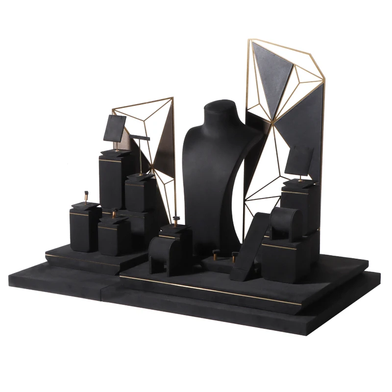 ROMI black velvet necklace display bust jewelry counter display  jewellery display stands for shops