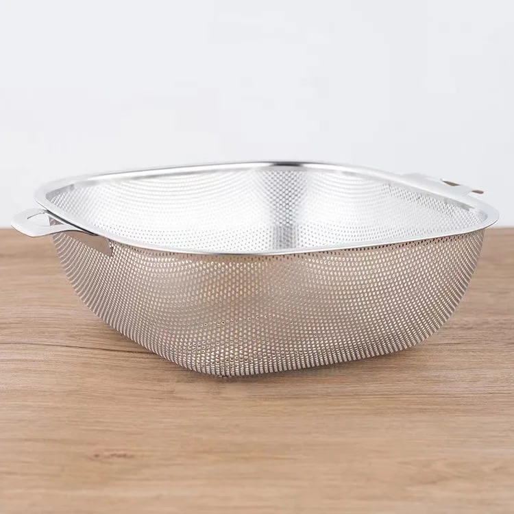 Square Shape Stainless Steel Strainer Food Strainer Vegetable Colander