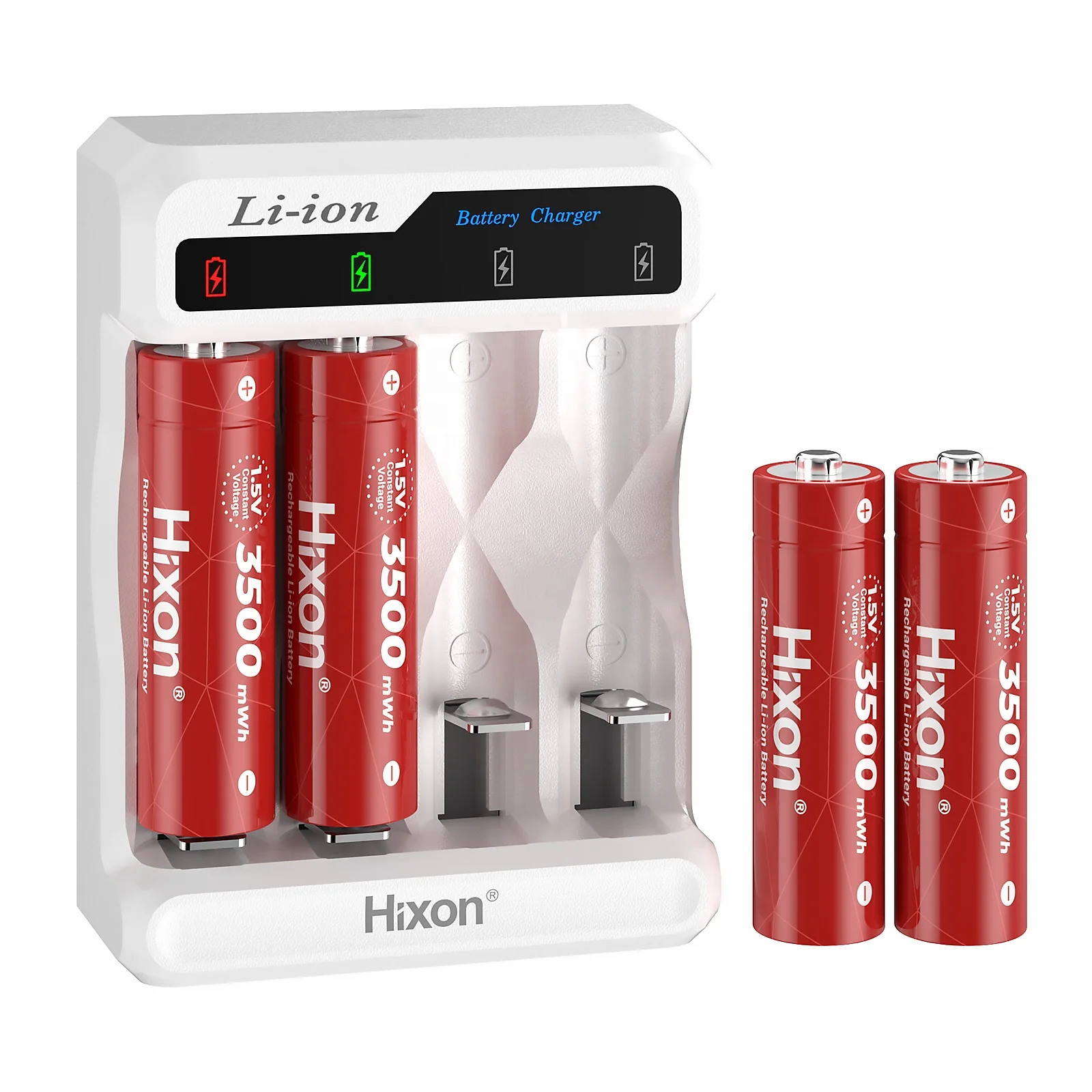 Quick-charging 1.5V AA lithium-ion batteries 3500mWh long cycle life 4PCS batteries and charger kit