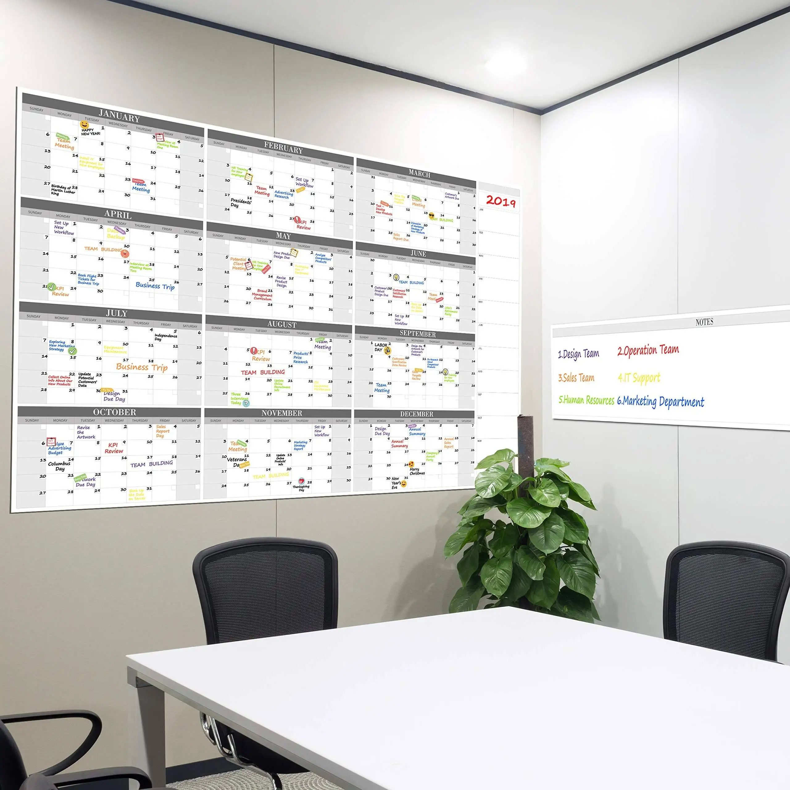 Custom Large Whiteboard Task Organizer Yearly Planner for Home Office School Projects Dry Erase Wall Calendar