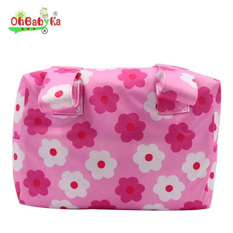 Ohbabyka PUL waterproof nappy wet bag pocket mommy bag washable reusable cloth diaper bag for baby