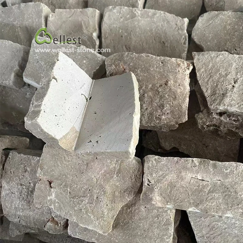 limestone facade natural stone blue random loose cladding exterior wall stone for home decoration