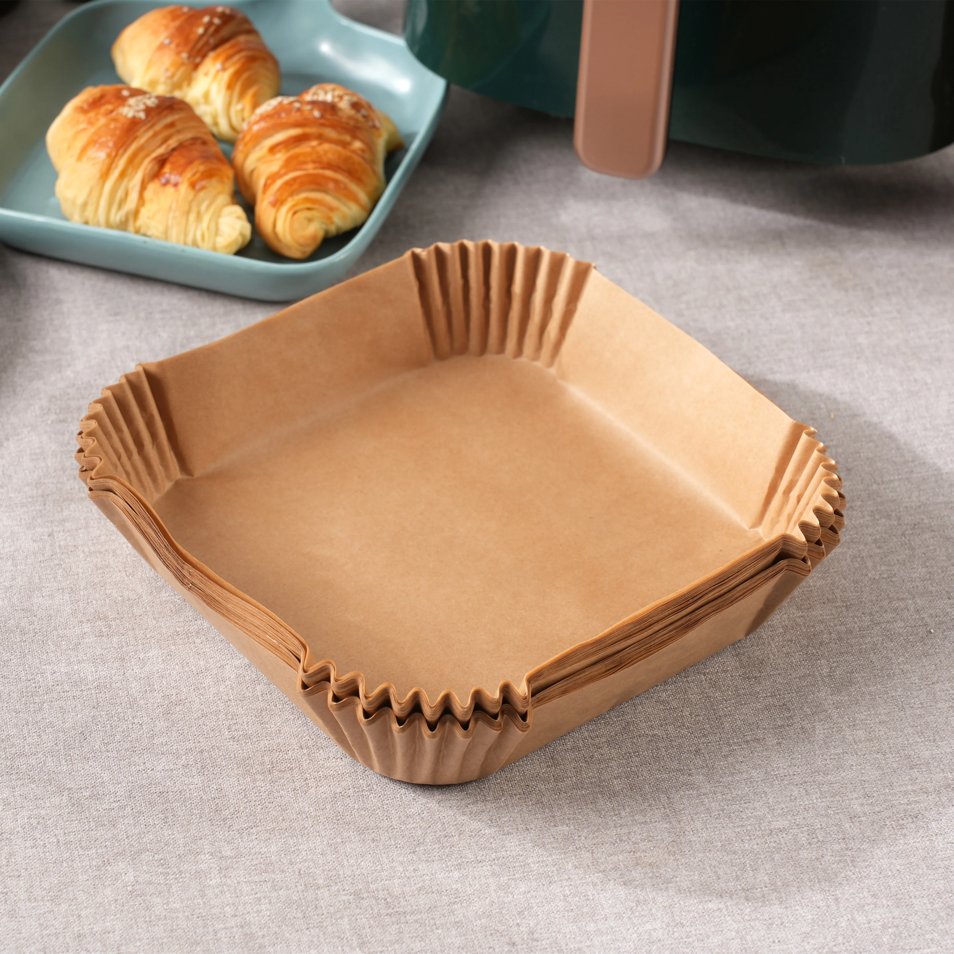 Hot Sale New Design Biodegradable Silicone Air Fryer Liners Coated Parchment Cooking Paper for Air Fryer for Food Industry