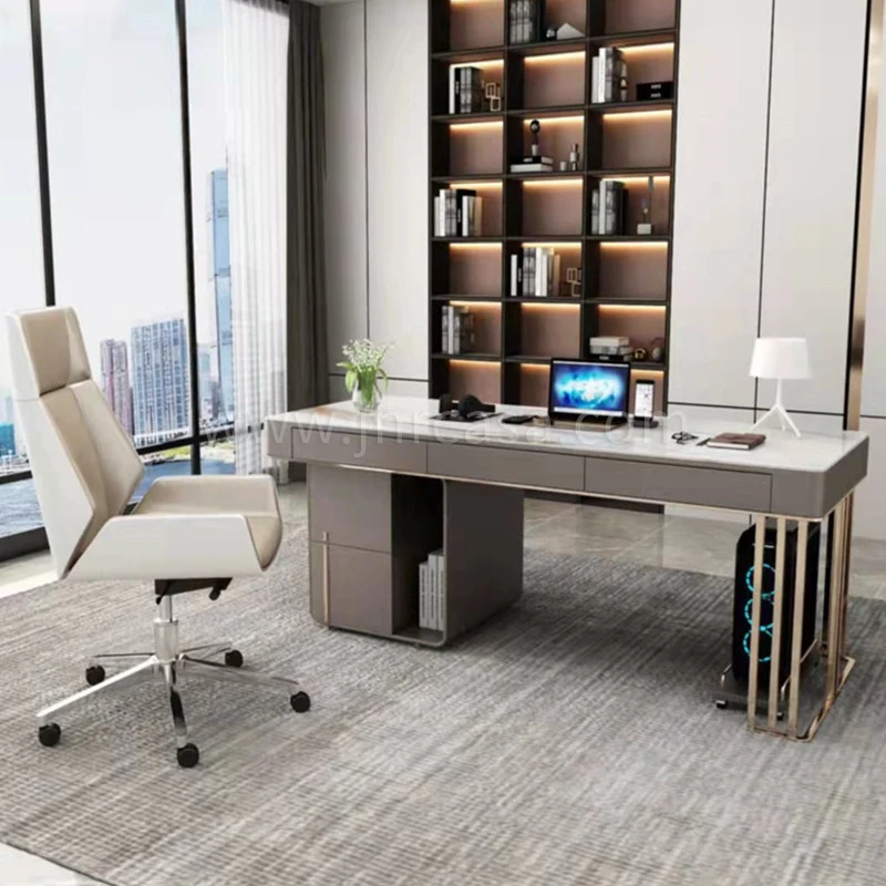 Italian Style Home Office Desk Computer Working Table Luxury CEO Boss Modern Office Table Workstation